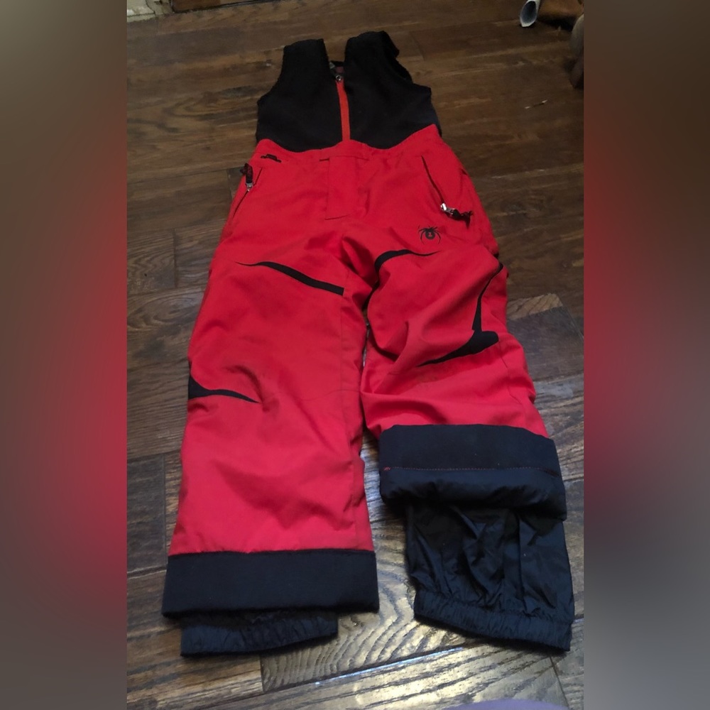 Spyder snow/ ski pants (snow bibs) kids size 6 Velcro top easy to put on